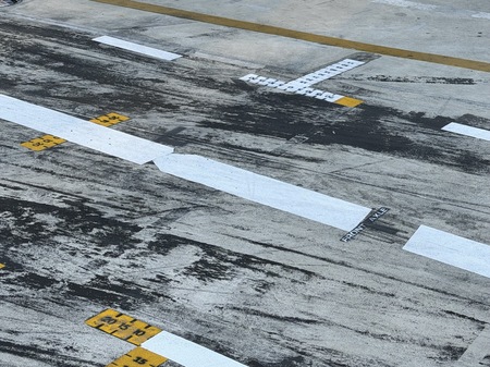 Italiens Grand Prix 2026. Front Axle markering på betonen